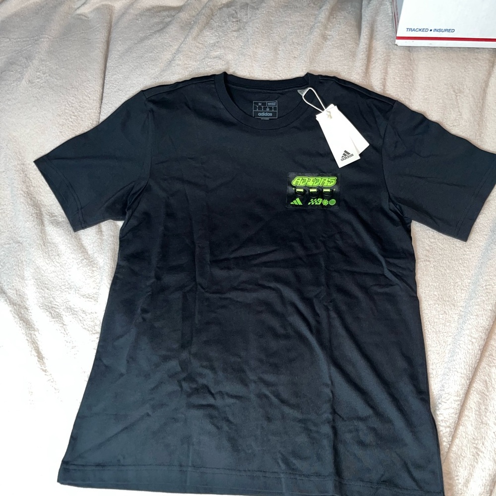 Adidas Black Short Sleeve Tee Classic Design